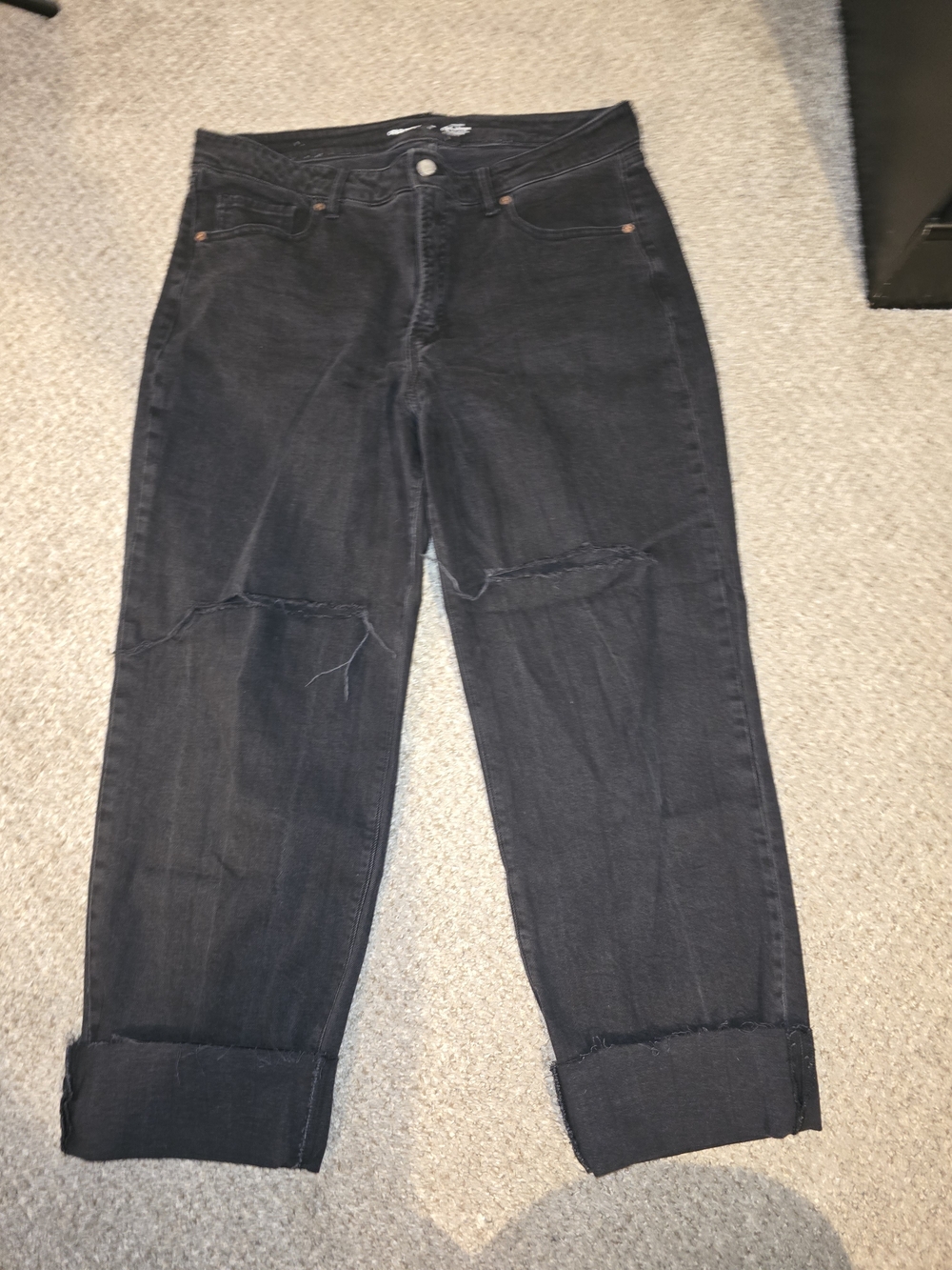 Old Navy Black High-Rise OG Loose Distressed Women’s Jeans Size 16